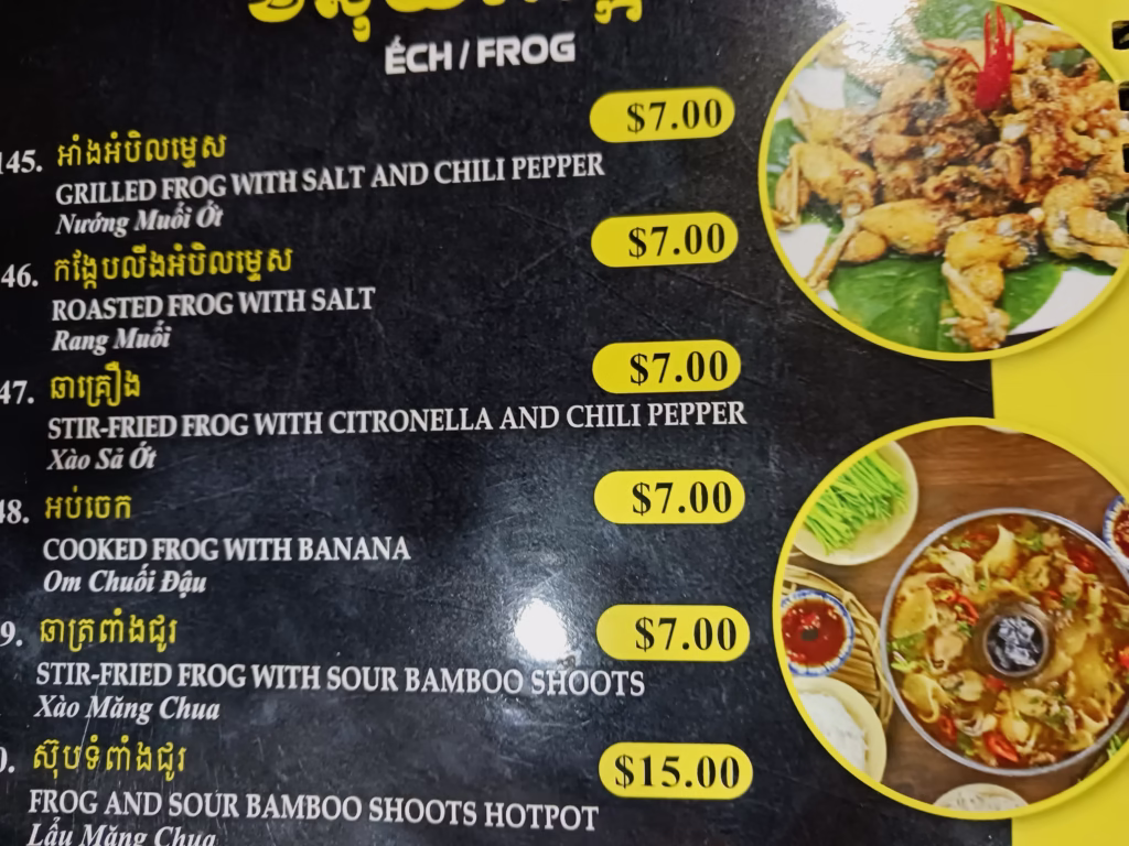 Cambodia Food Menu 
