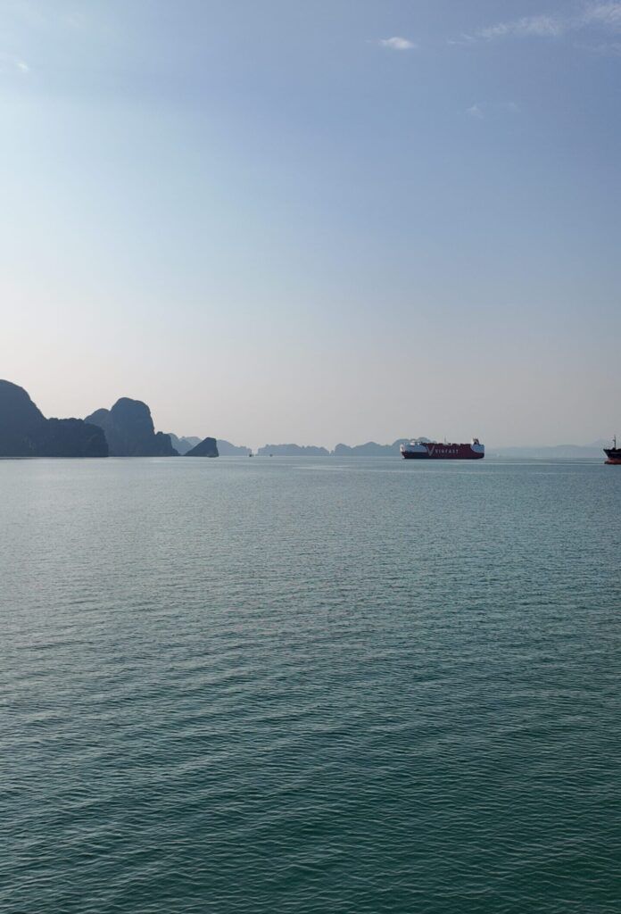 A shot of the beautiful waters of Halong Bay, Vietnam